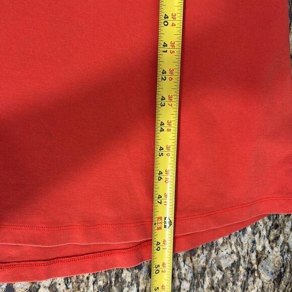 Zara Cotton Blend Sleeveless Stretch Midi Dress In Orange Red Size L - Picture 8 of 9